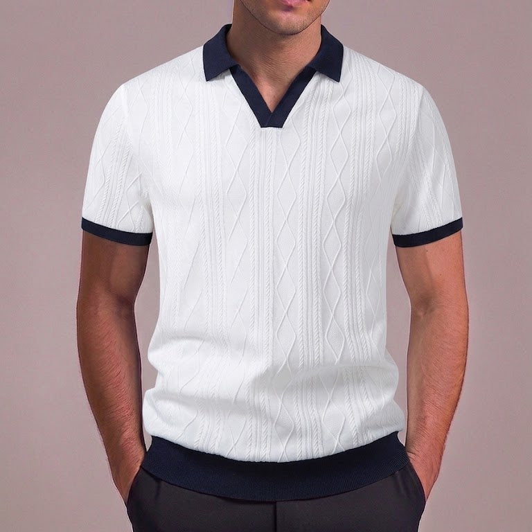 BENJAMIN | Polo with geometric jacquard