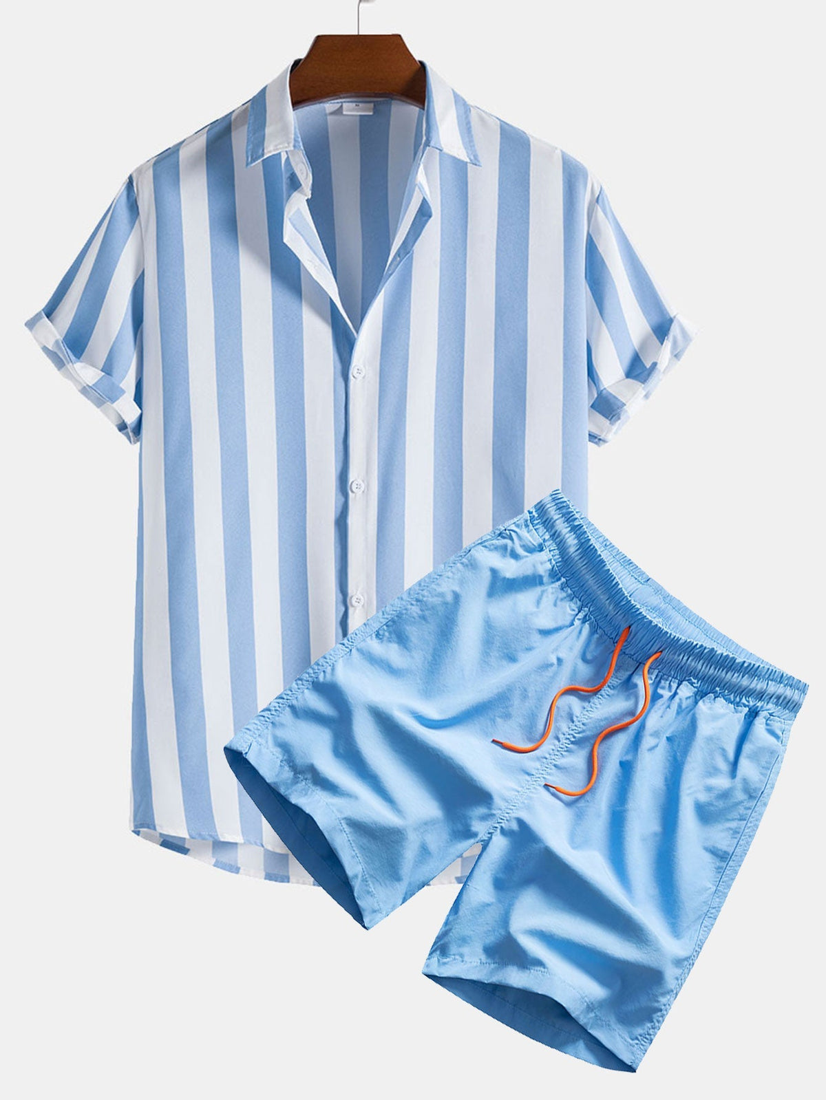 POPPY | Set with wide-stripe shirt and shorts