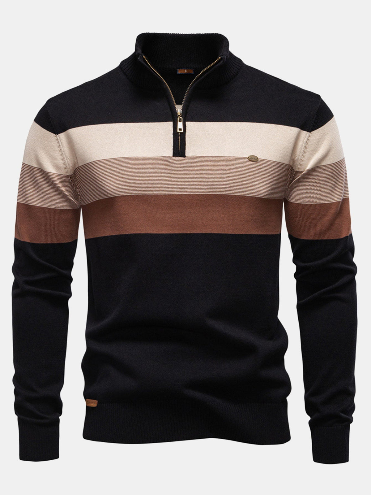 FREYA | Striped sweater with zip collar