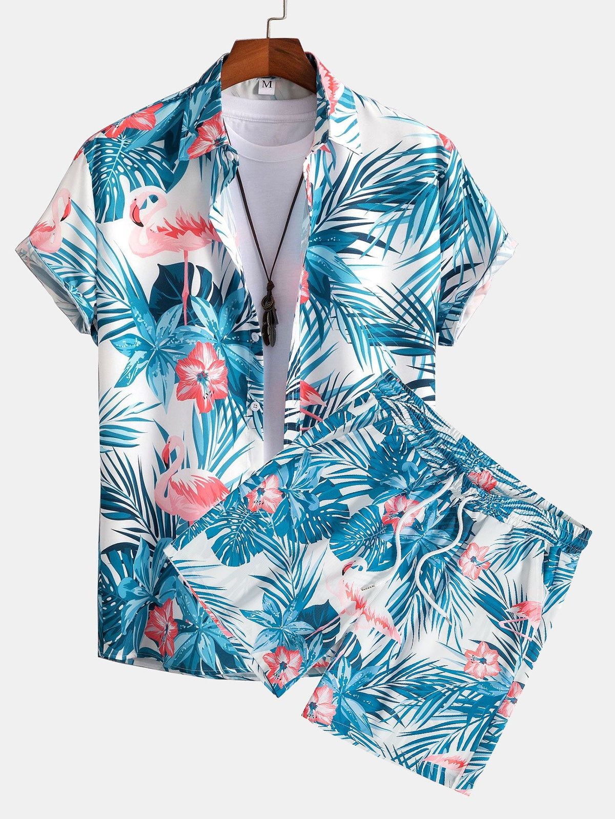 CHLOE | Set with flamingo print shorts