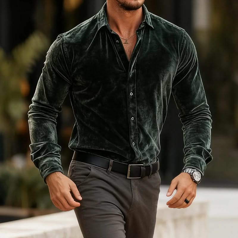 MASON | Button-up shirt in soft-touch fabric