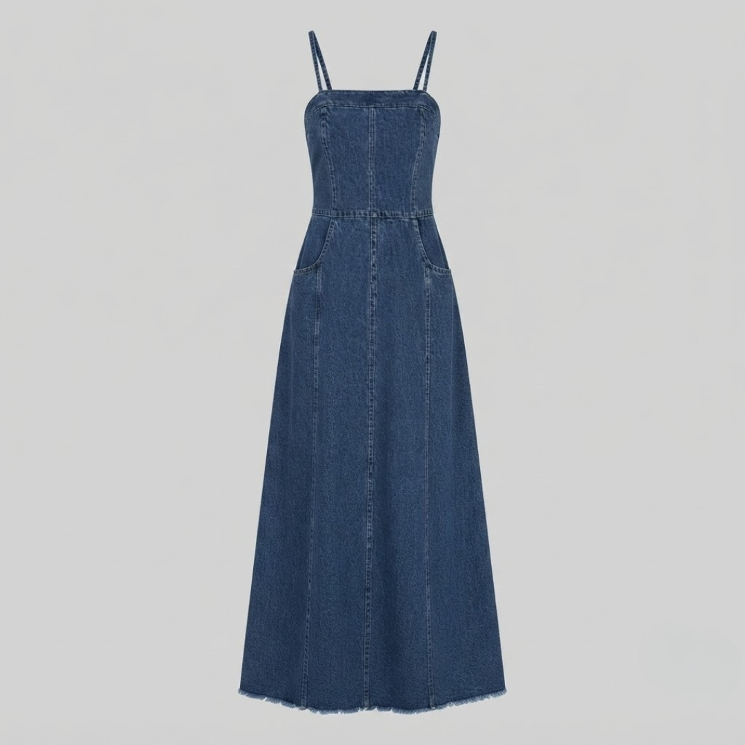 OLIVIA | Maxi dress with acid-wash finish