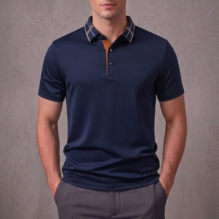 JACK | Polo shirt with plaid collar
