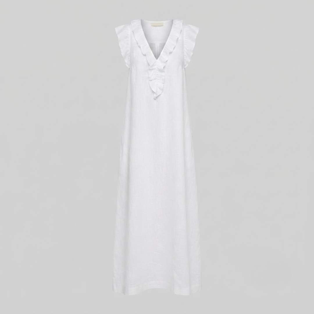 AMINA | Maxi dress with ruffle V-neck