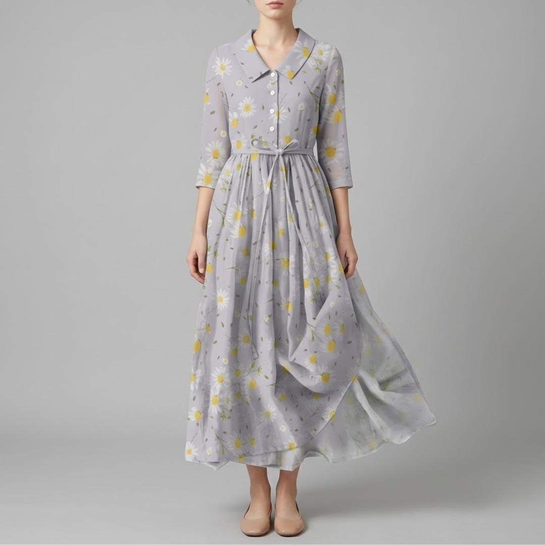 LILIA | Midi dress with daisy print