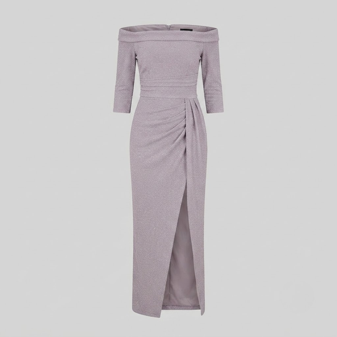 EIRIAN | Maxi dress with off-shoulder neckline