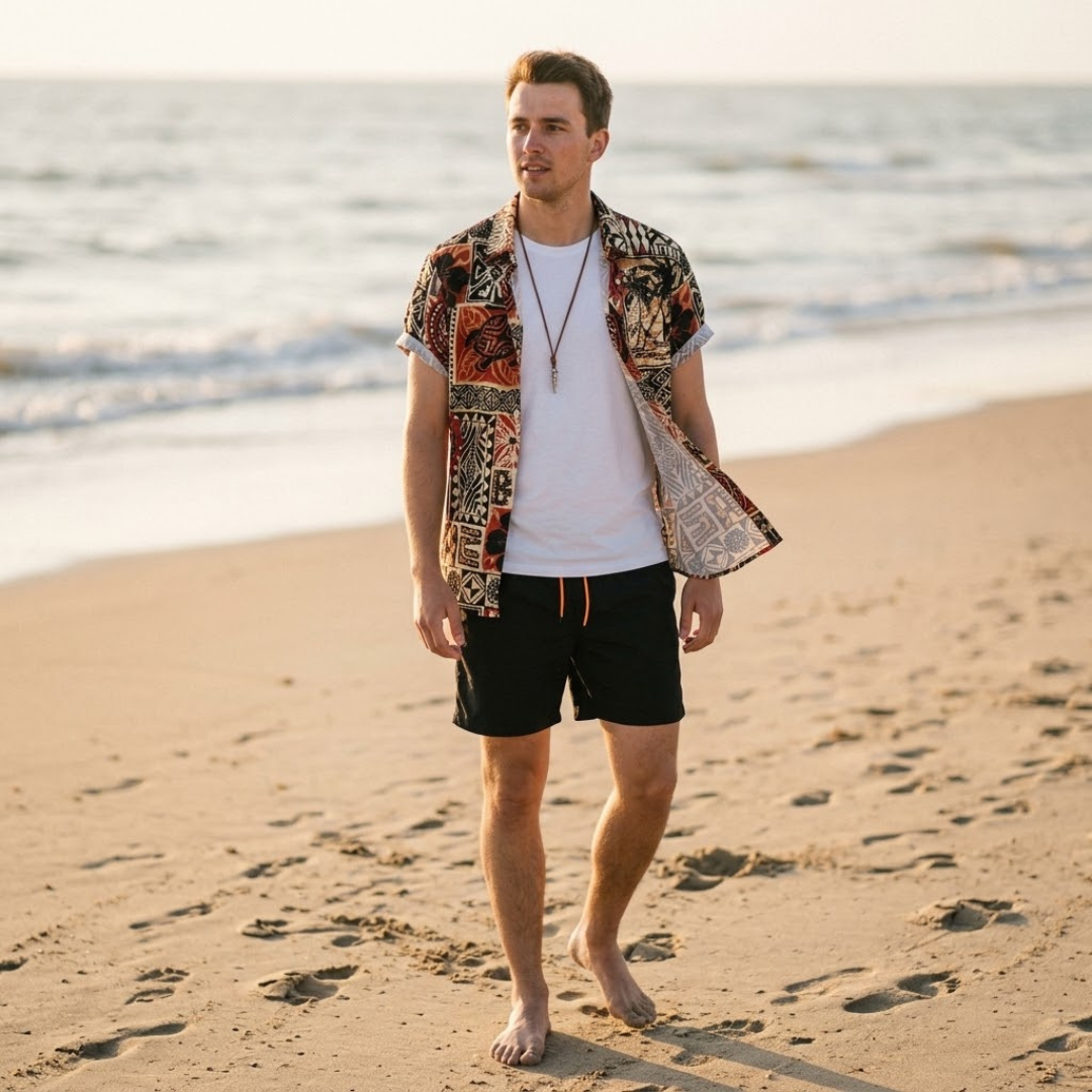 FREDDIE | Shirt and shorts set with all-over print
