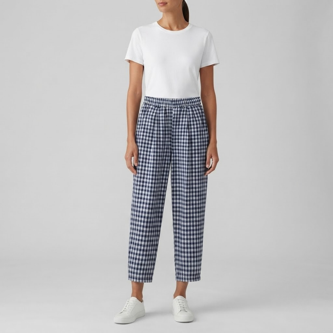 CHELSEA | Trousers with gingham check