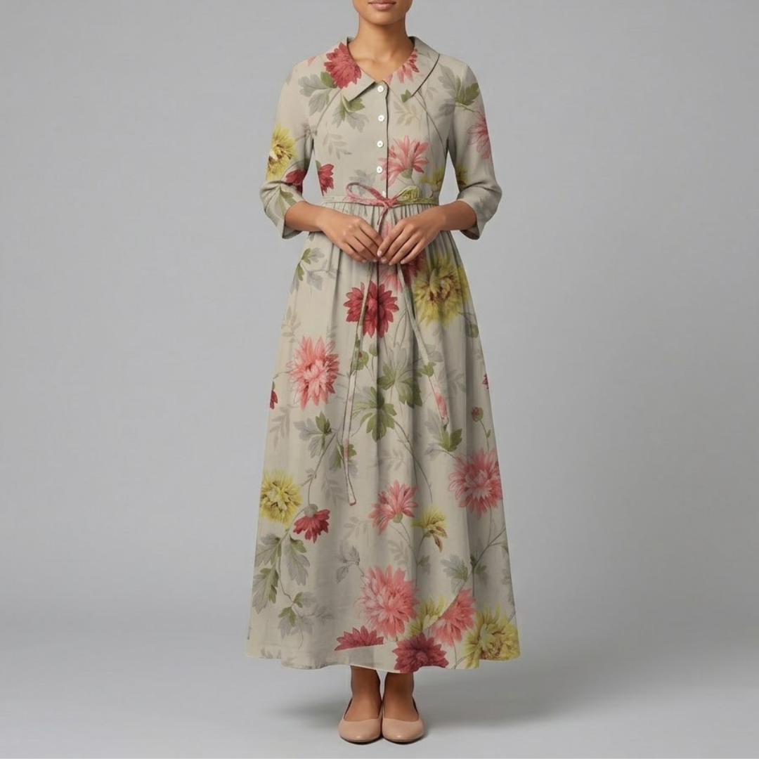 CELESTE | Midi dress with floral print