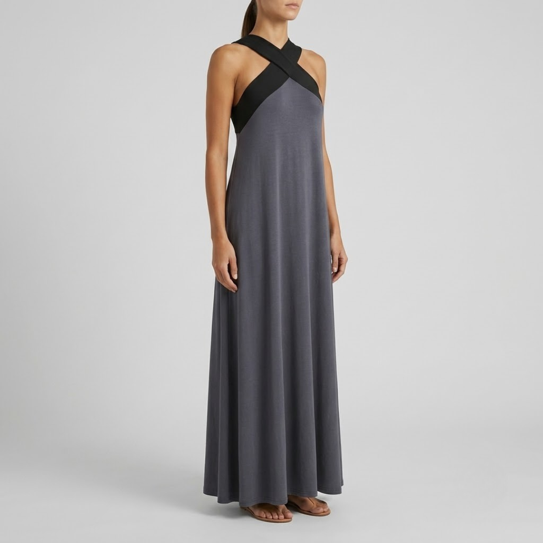 RUBY | Maxi dress with crossed front