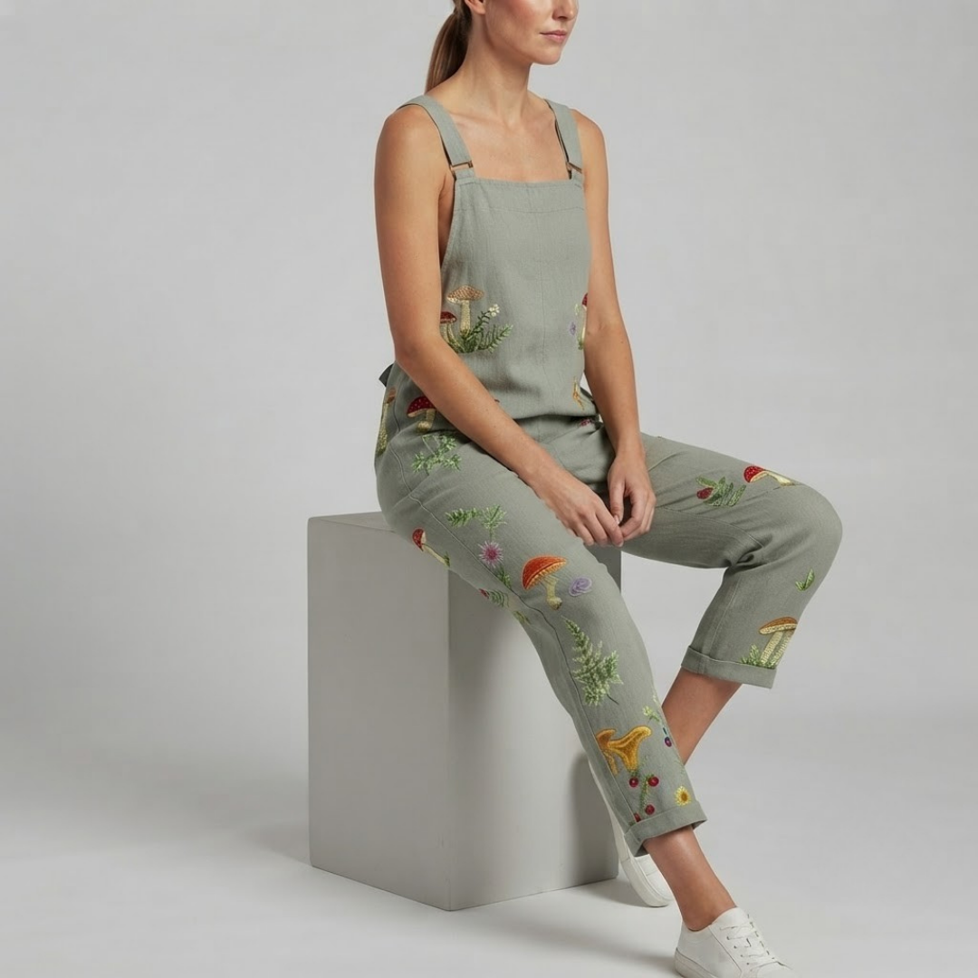 LILY | Jumpsuit with botanical embroidery