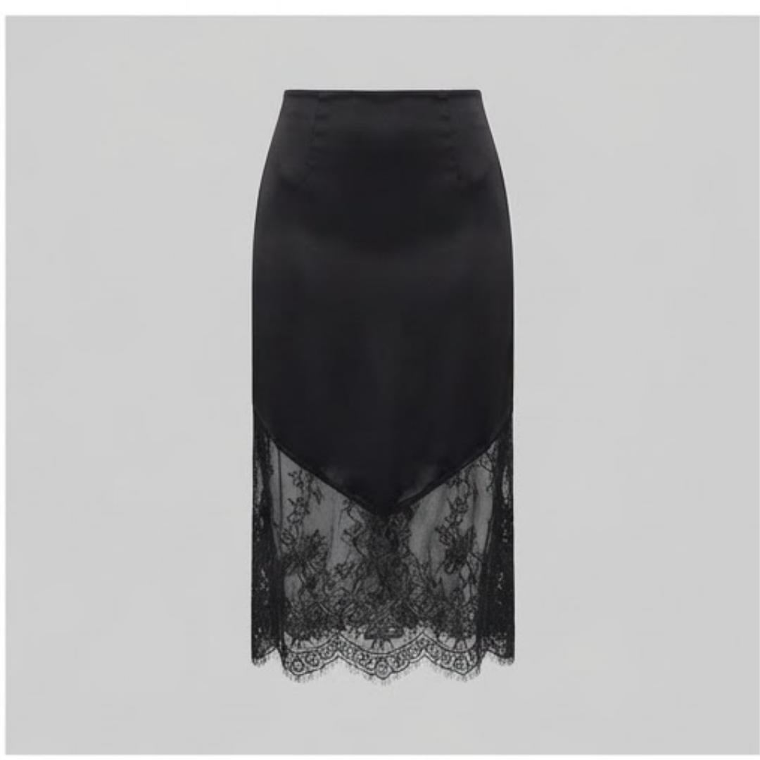 AURELIA | Skirt with lace patchwork detail
