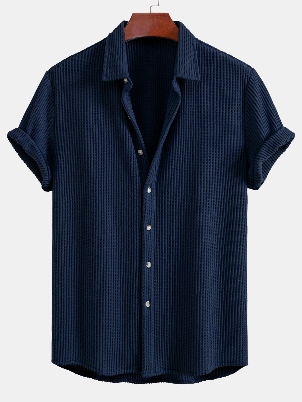 JACK | Waffle-knit shirt with button front