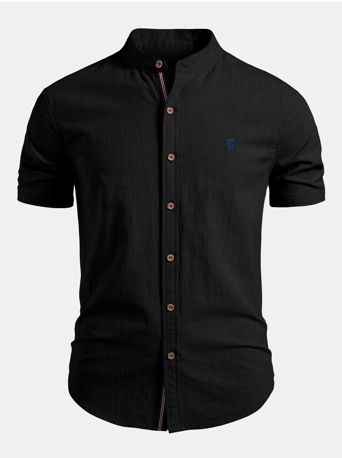 WILLIAM | Short-sleeve shirt with stand collar