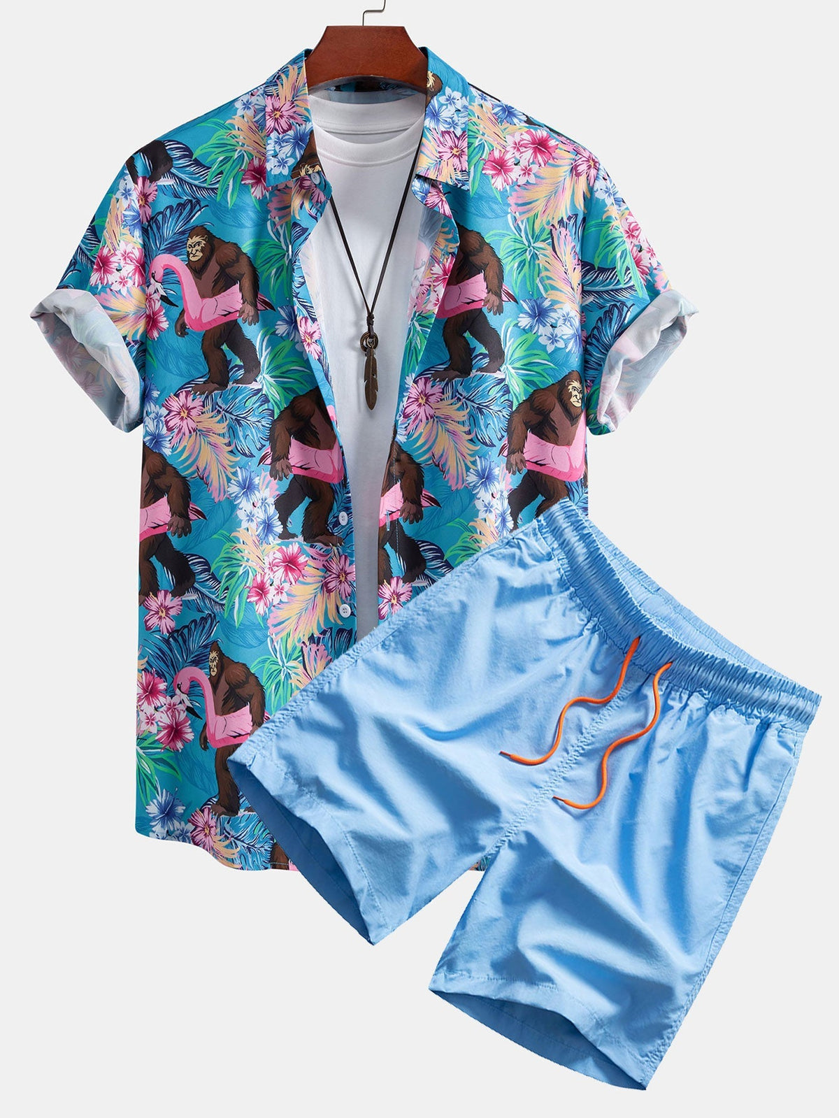 PHOEBE | Shirt and shorts set with all-over print