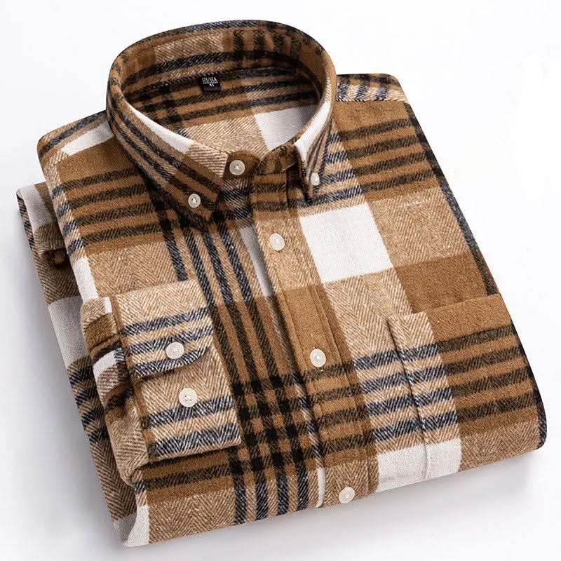 GRAYSON | Flannel shirt with button-down collar