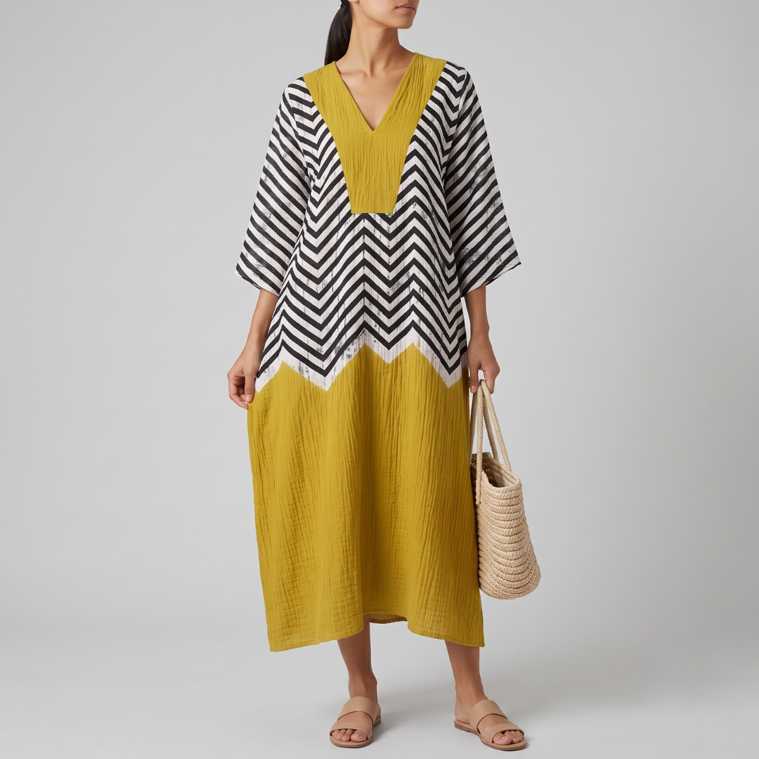 CLAIRE | Midi dress with artistic print