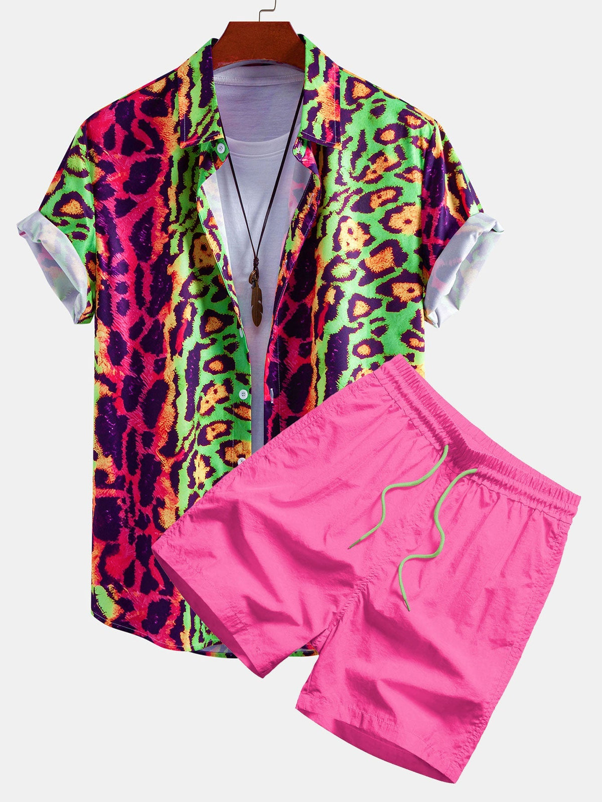 ELLA | Set with leopard print shorts