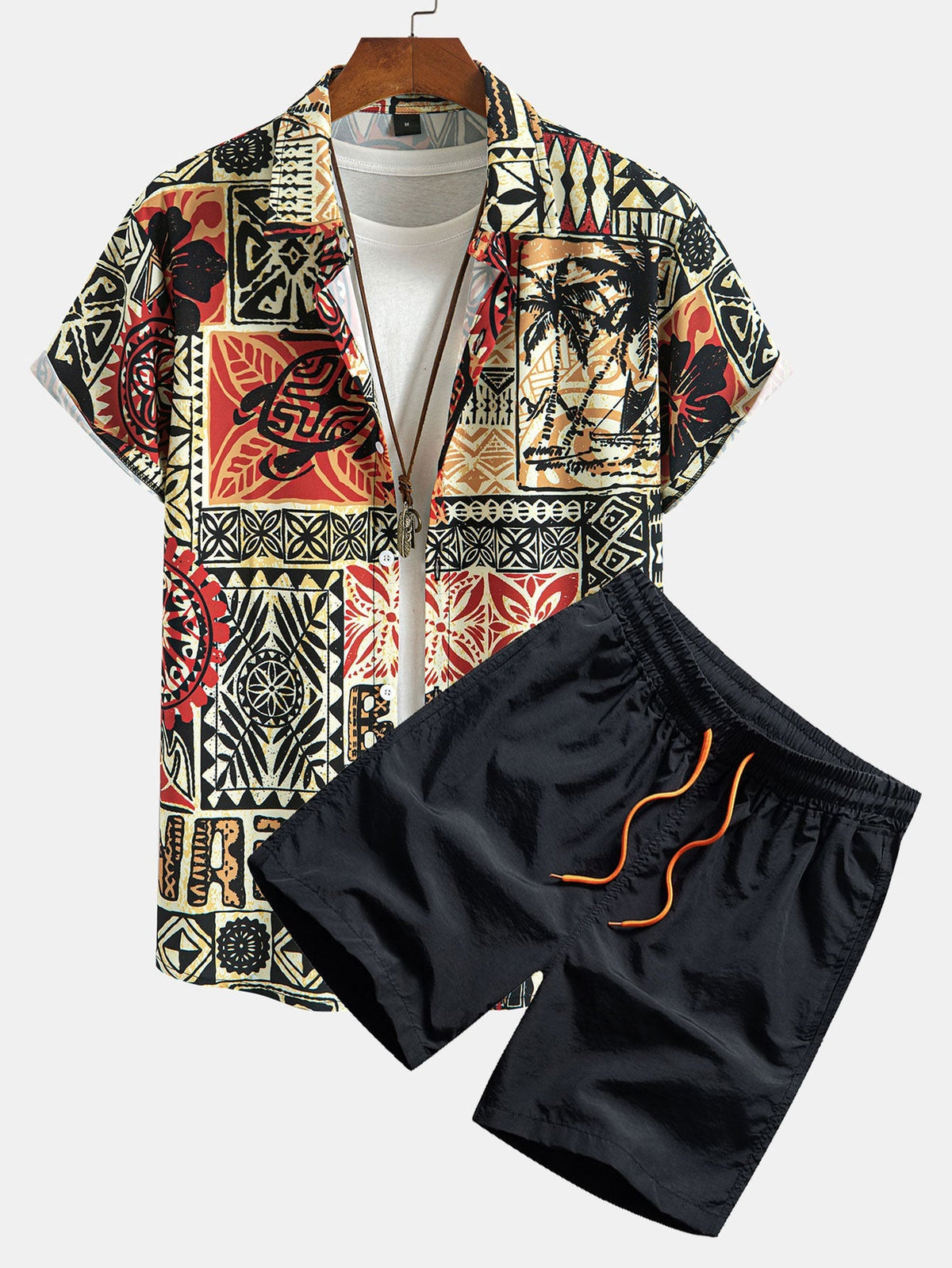 FREDDIE | Shirt and shorts set with all-over print