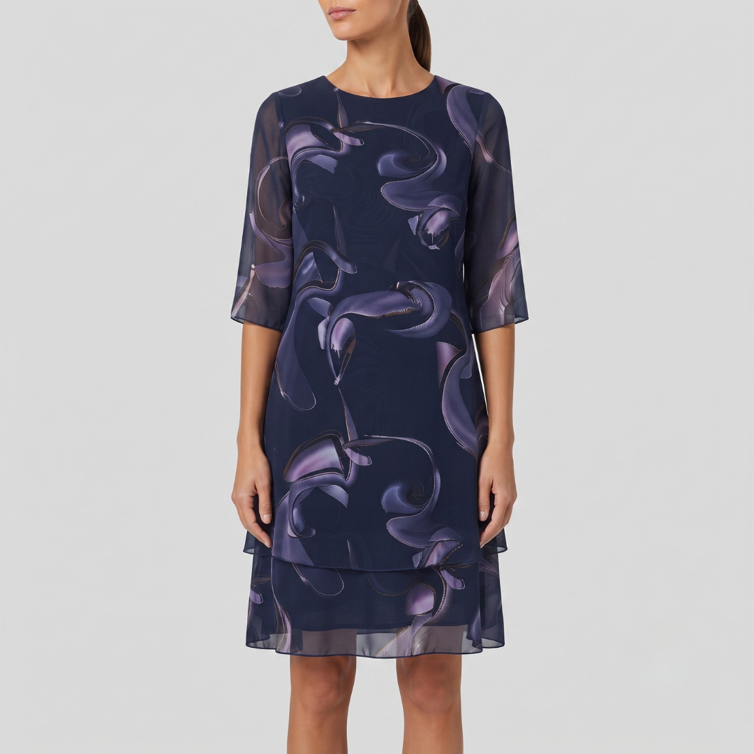EMMA | Midi dress with swirl print