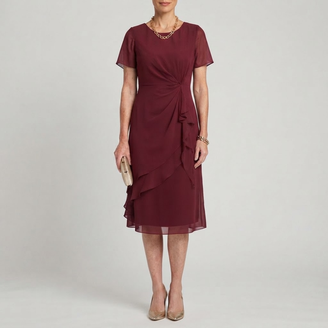 BLAKE | Midi dress with draped waist