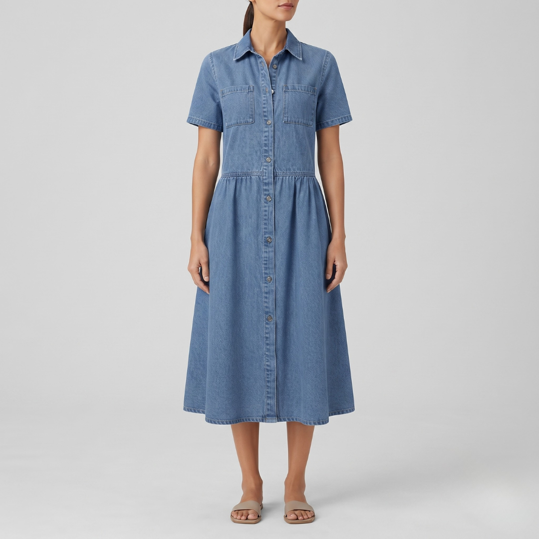 BEATRIX | Short sleeve dress with relaxed fit