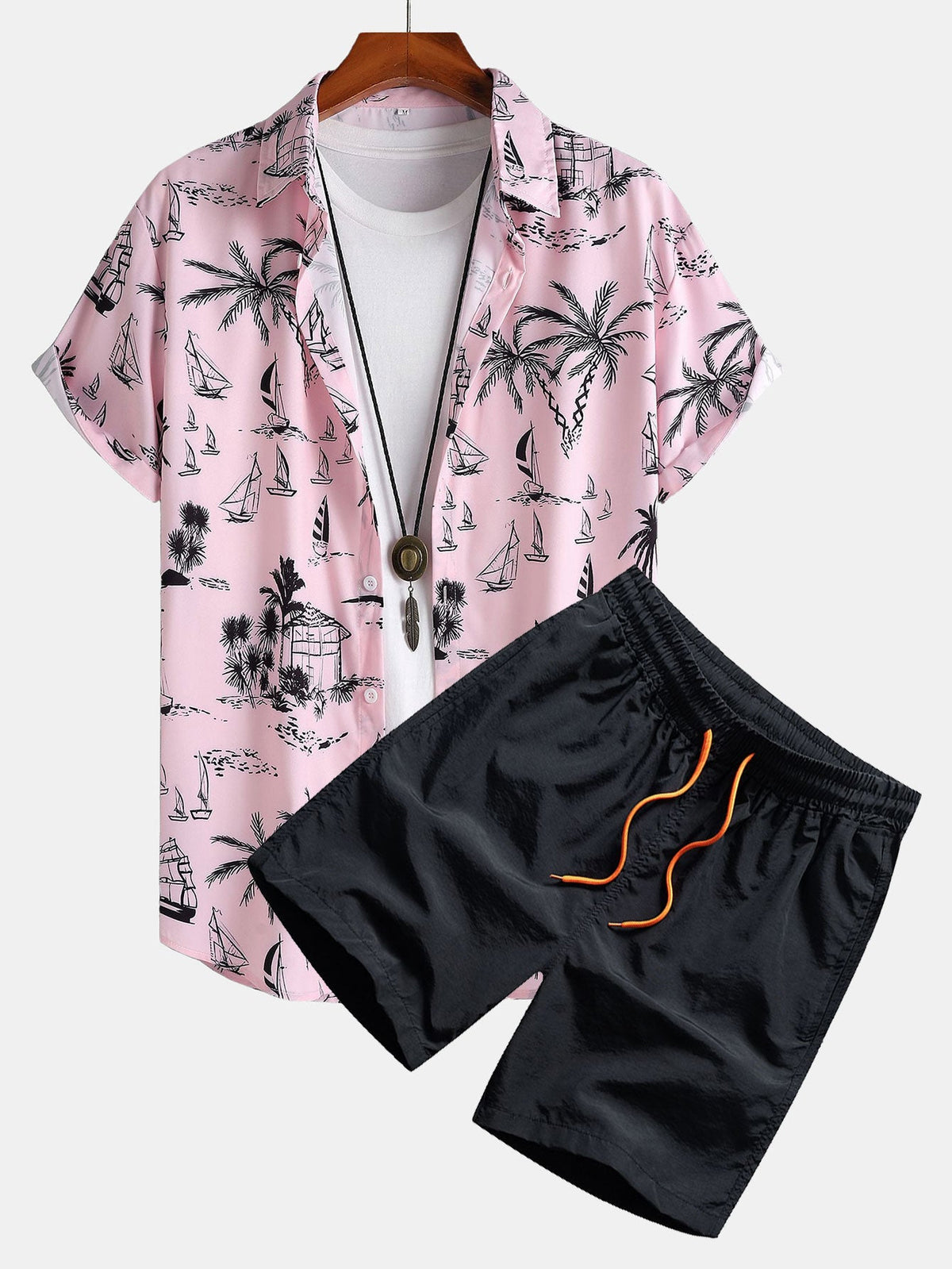 OLIVER | Shirt and shorts set with all-over print