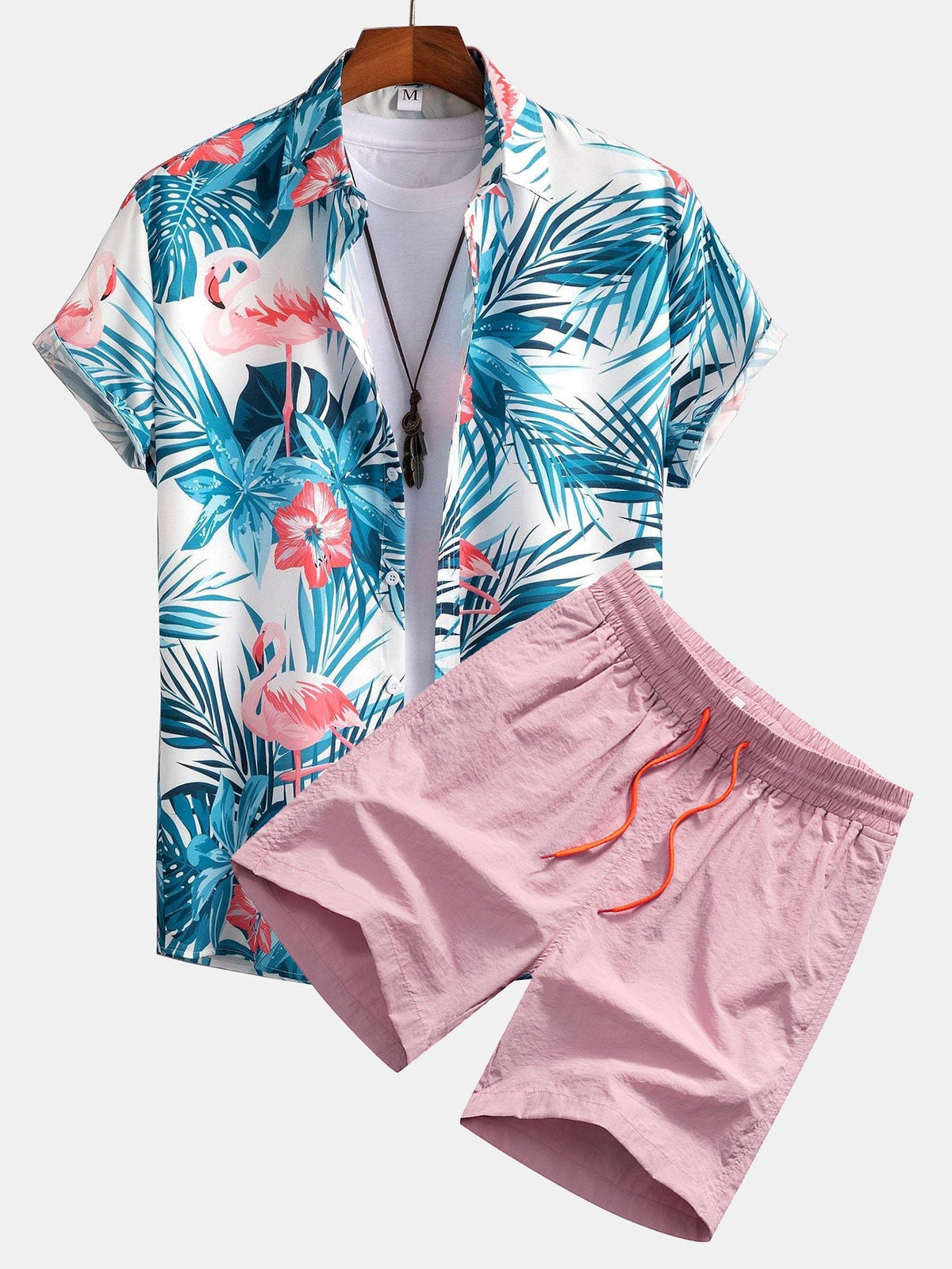 CHARLIE | Set with all-over flamingo print