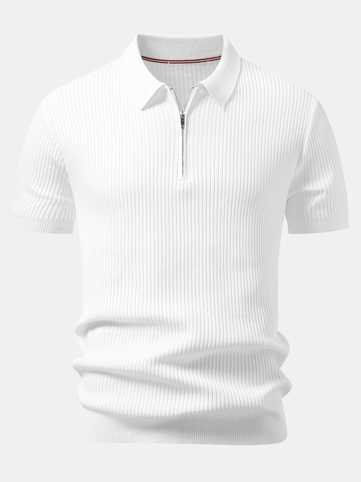 LARA | Zip polo with ribbed knit