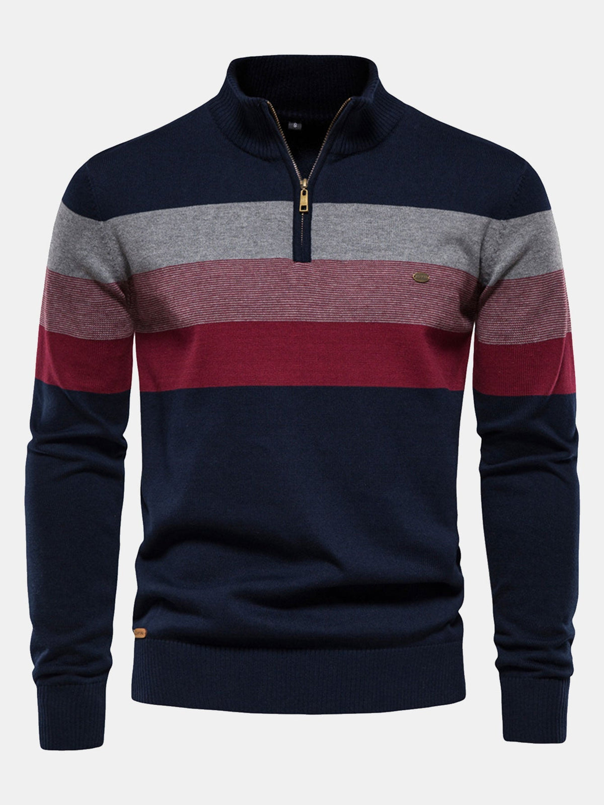 FREYA | Striped sweater with zip collar