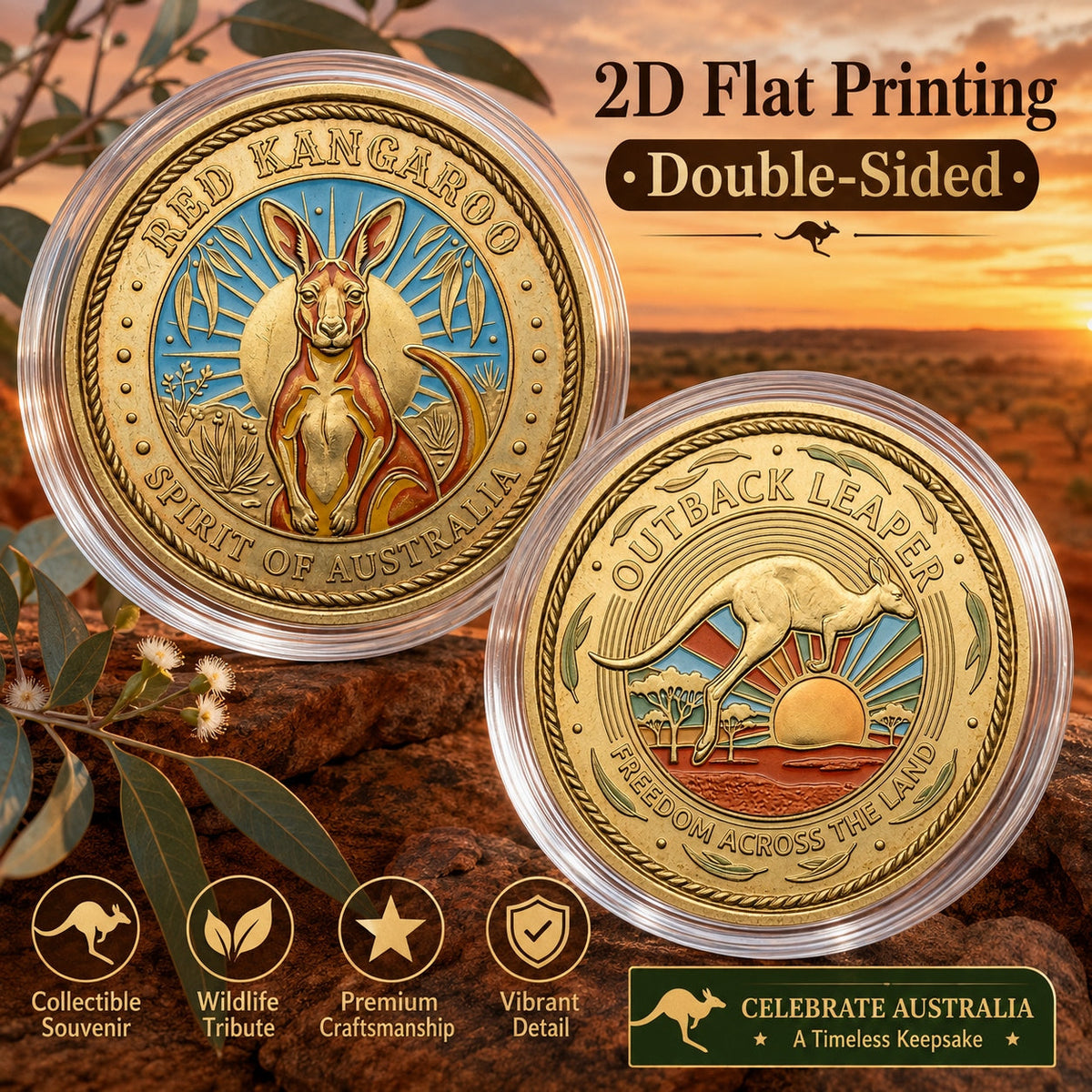 AVA | Brass collector's coin with kangaroo design
