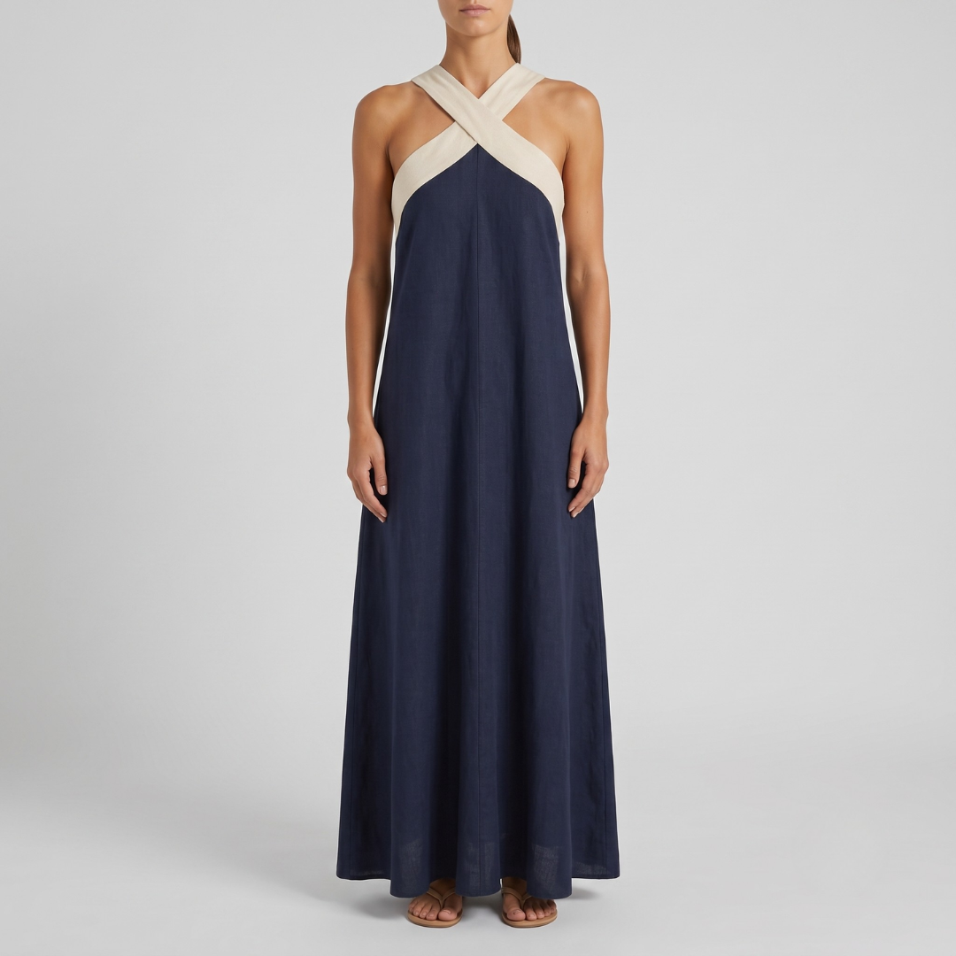 RUBY | Maxi dress with crossed front