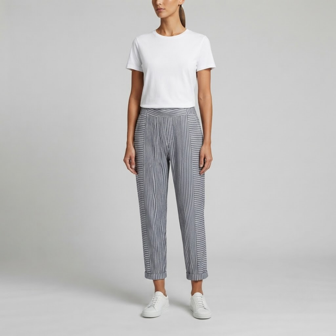 DAHLIA | Relaxed fit trousers with stripe pattern