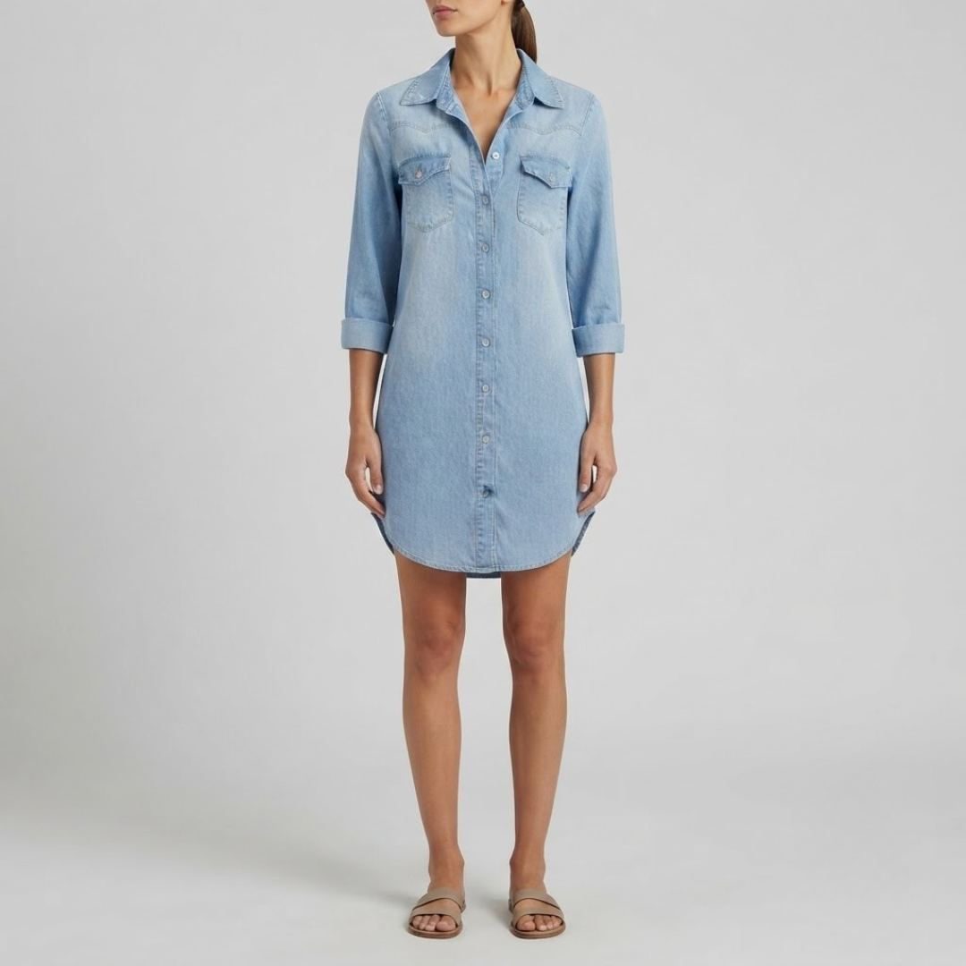 GRACE | Midi shirt dress with relaxed fit