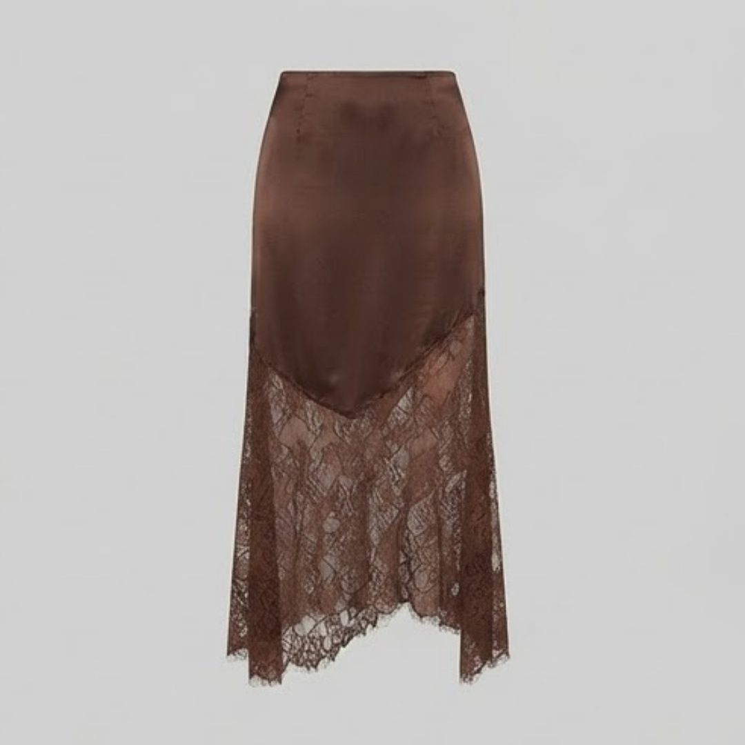 AURELIA | Skirt with lace patchwork detail