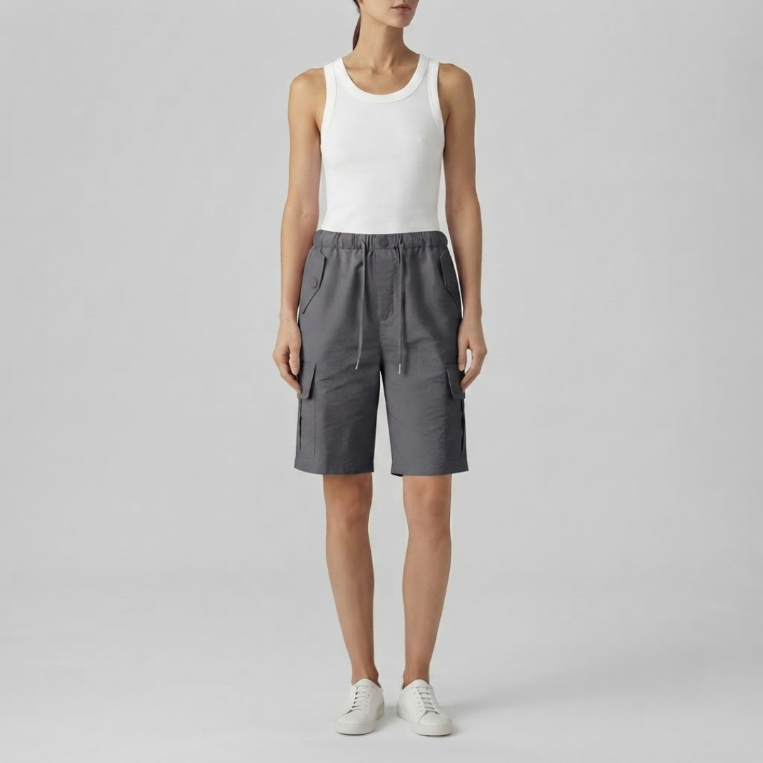 LEANNA | Cargo shorts with stretch waistband
