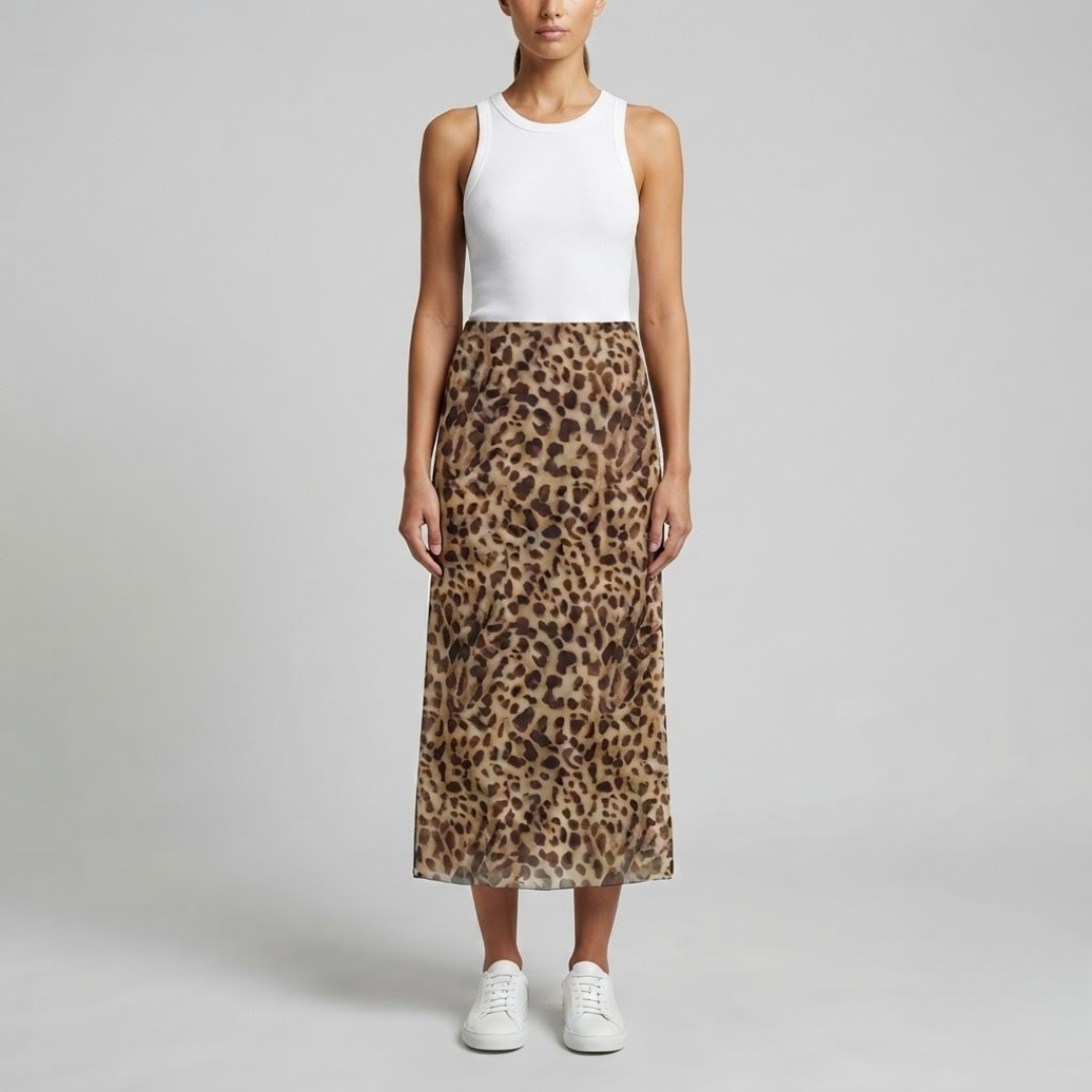 LILY | Skirt with leopard print