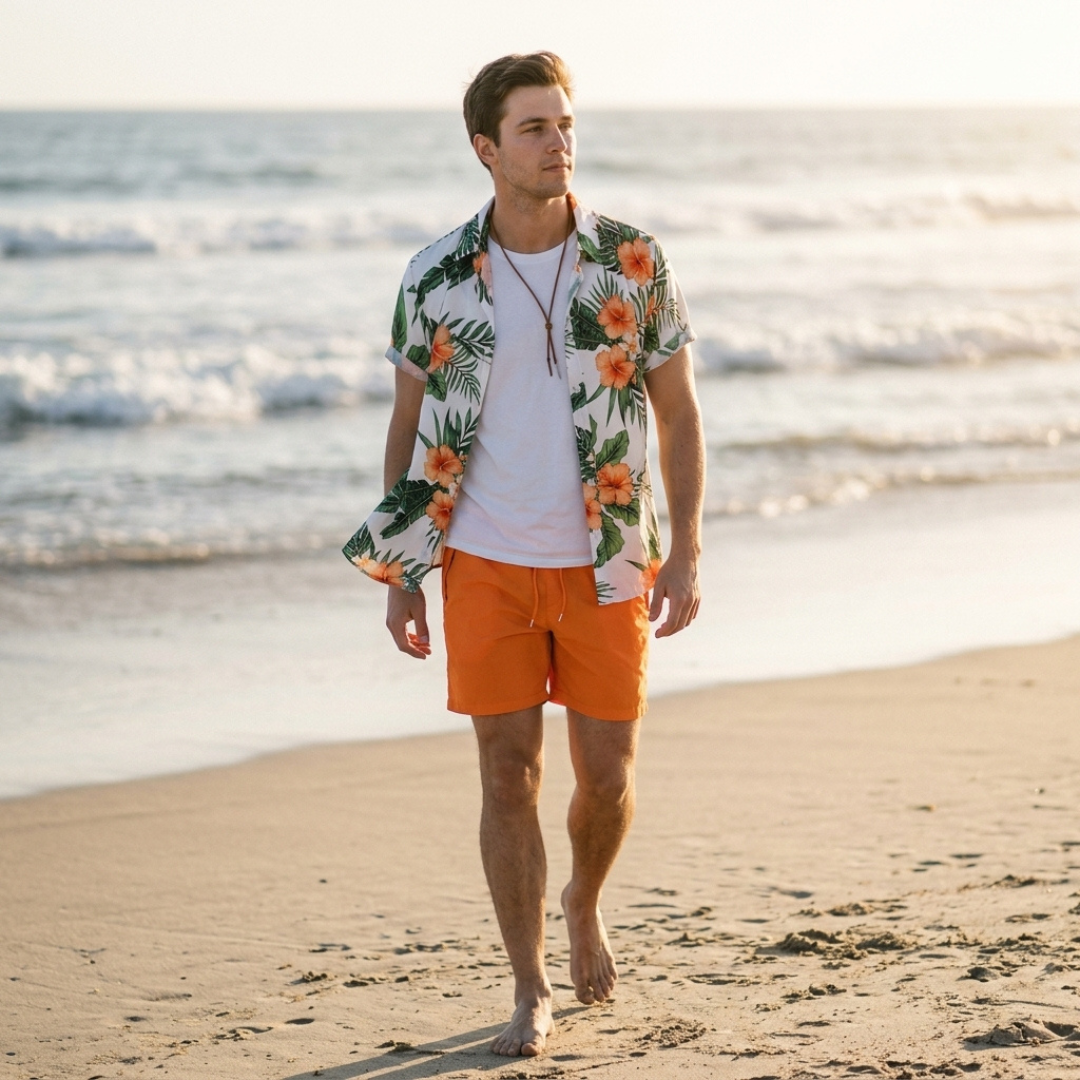 THEO | Shirt and shorts set with all-over print