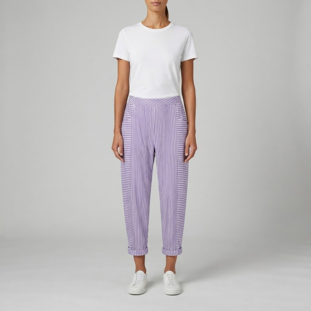 DAHLIA | Relaxed fit trousers with stripe pattern