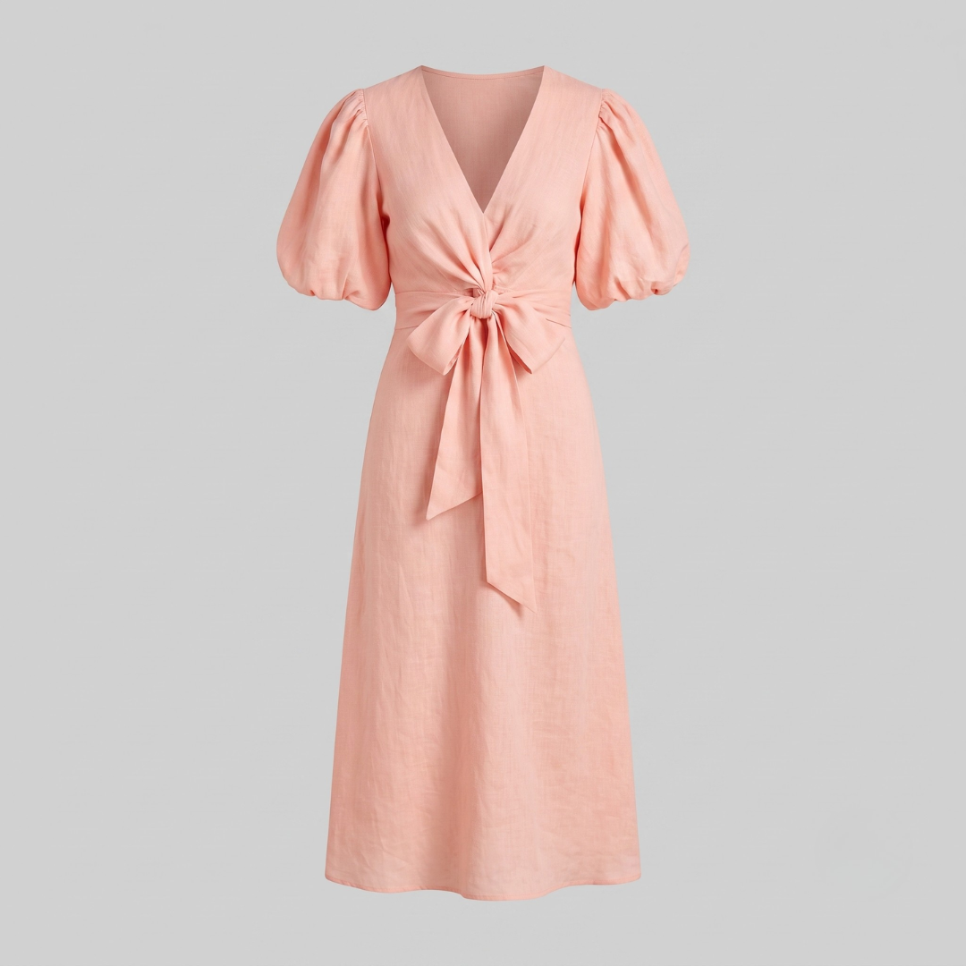 SIENA | Midi dress with puff sleeves