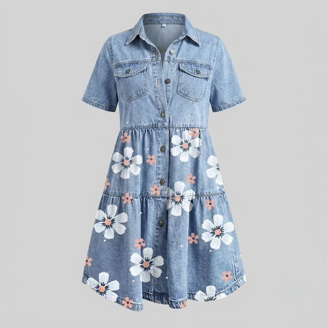 MARIBEL | Shirt dress with floral detail
