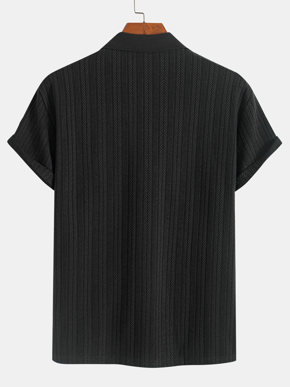 GEORGE | Polo with half-zip and herringbone texture