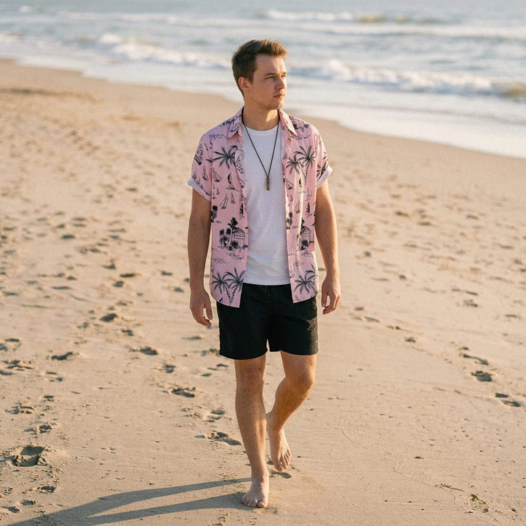 OLIVER | Shirt and shorts set with all-over print