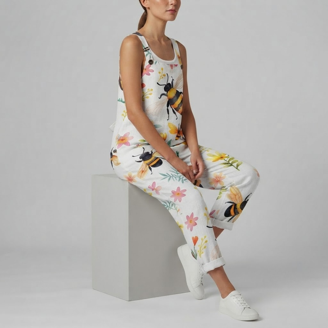 POPPY | Jumpsuit with bee and floral print