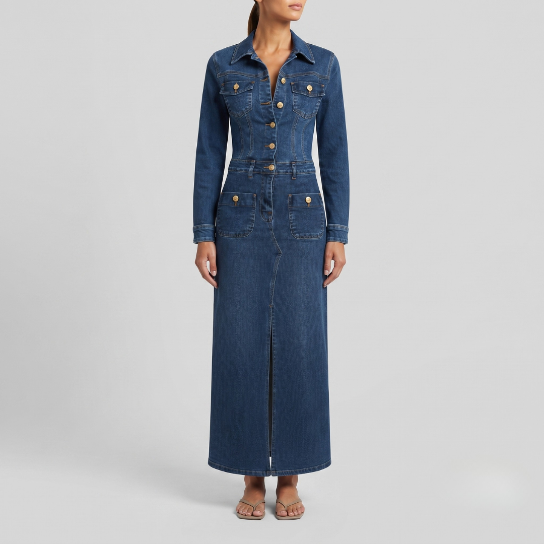 ELLA | Midi dress with button-front