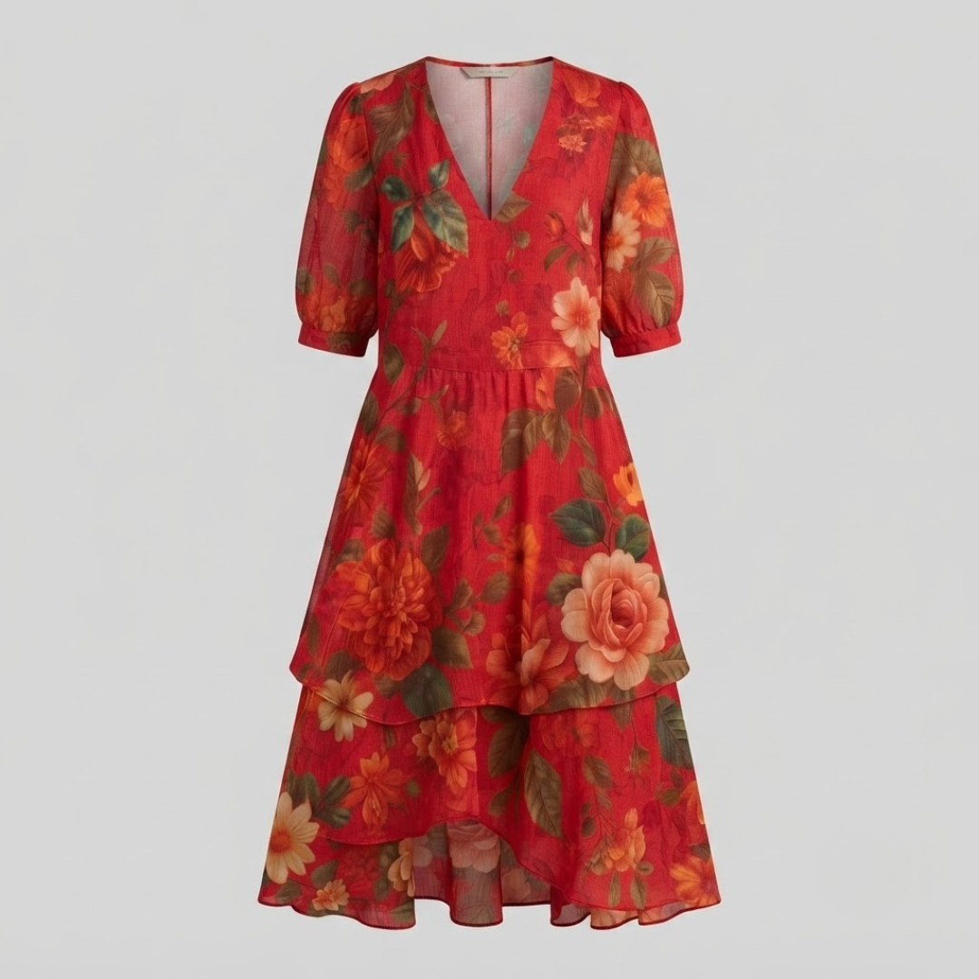VALERY | Midi dress with floral print