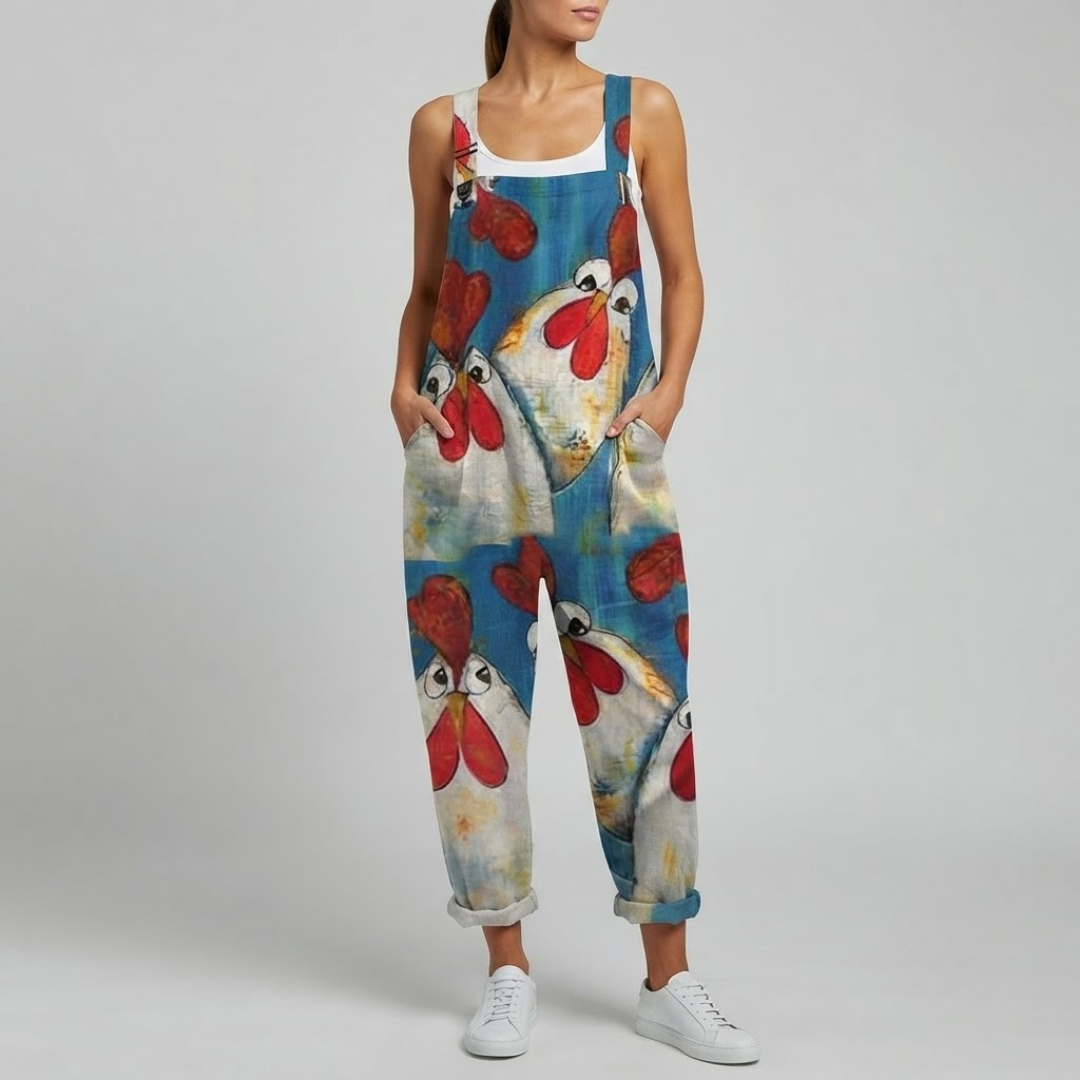 CHARLOTTE | Jumpsuit with chicken print