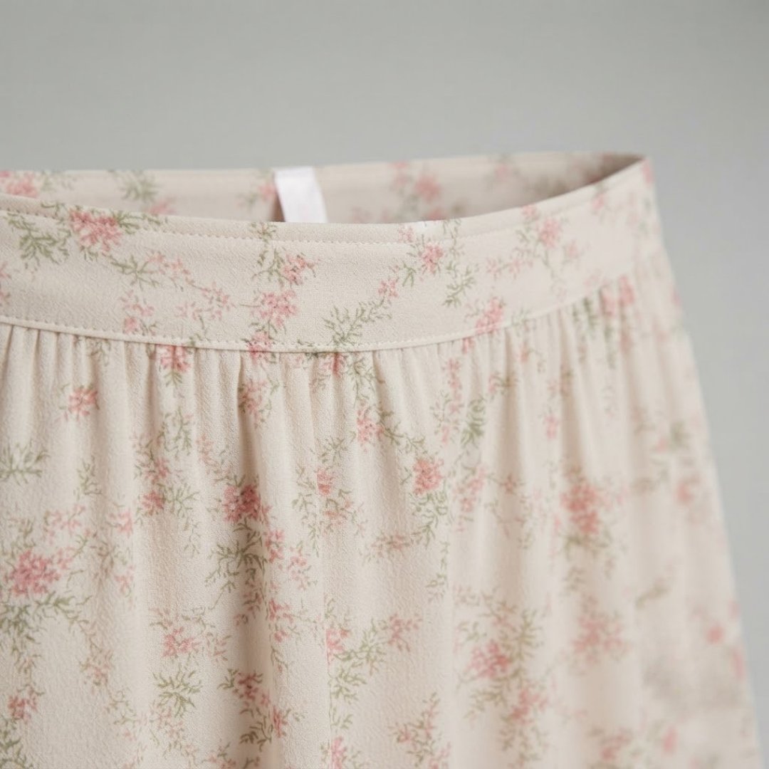 EVE | Skirt with floral pleated detail