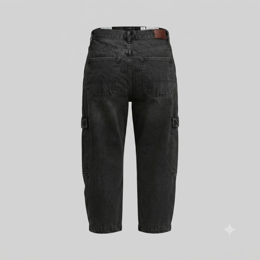 POPPY | Cropped cargo jeans with wide leg