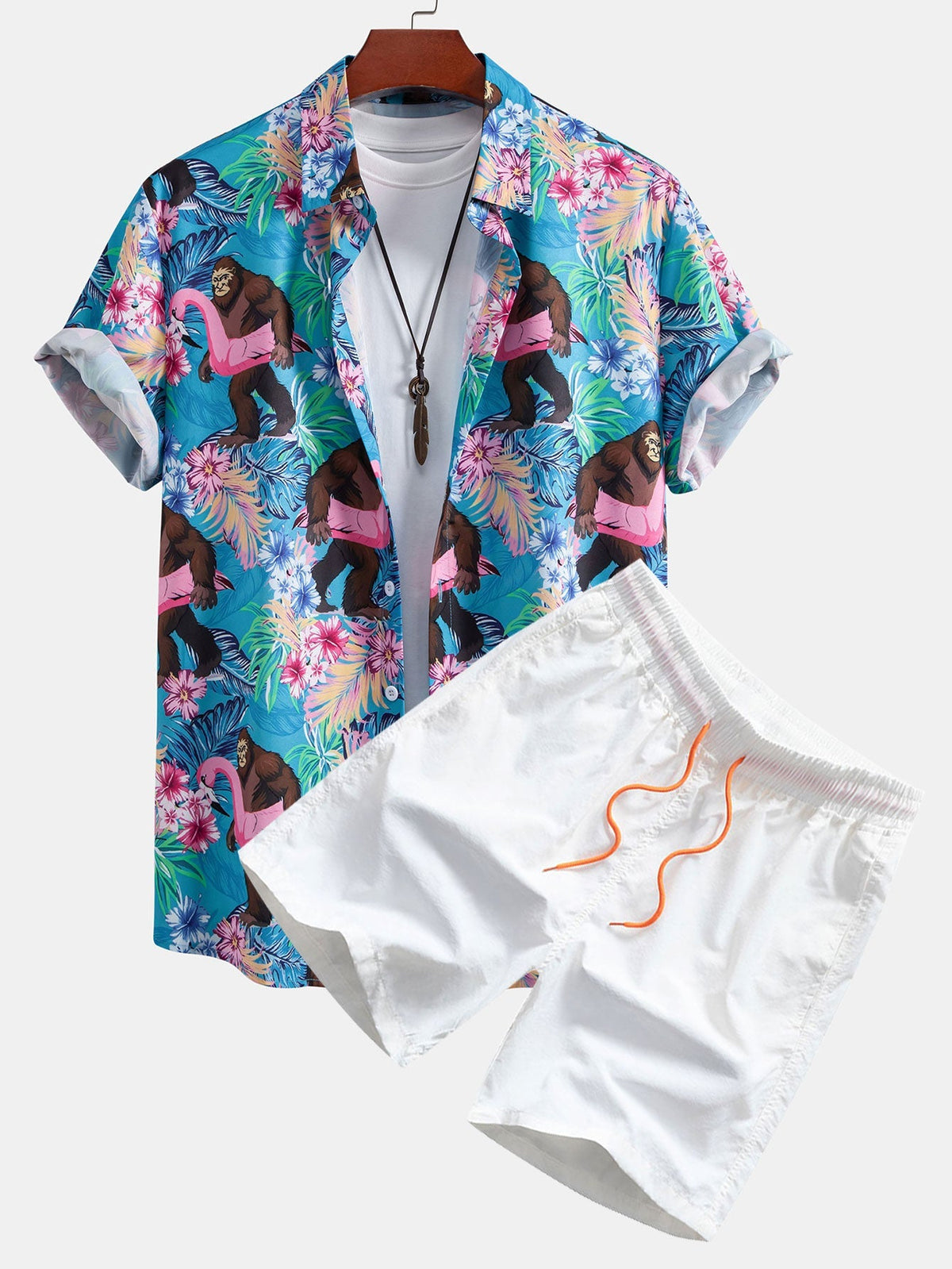 PHOEBE | Shirt and shorts set with all-over print
